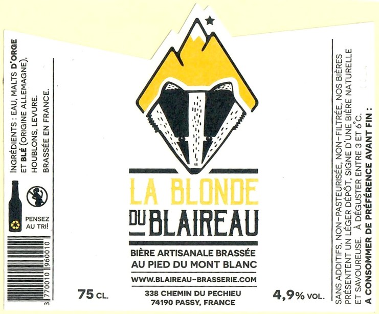 Etiquette BRASSERIE LE BLAIREAU QUI BRASSE 20