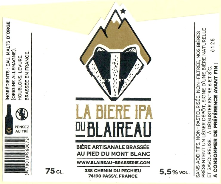Etiquette BRASSERIE LE BLAIREAU QUI BRASSE 25