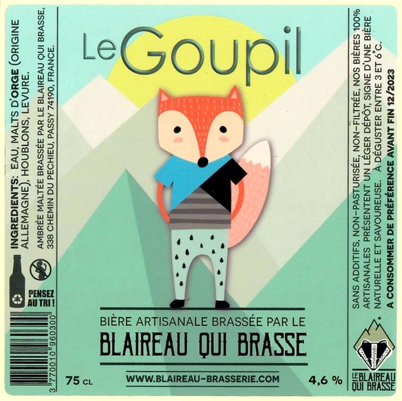 Etiquette BRASSERIE LE BLAIREAU QUI BRASSE 30