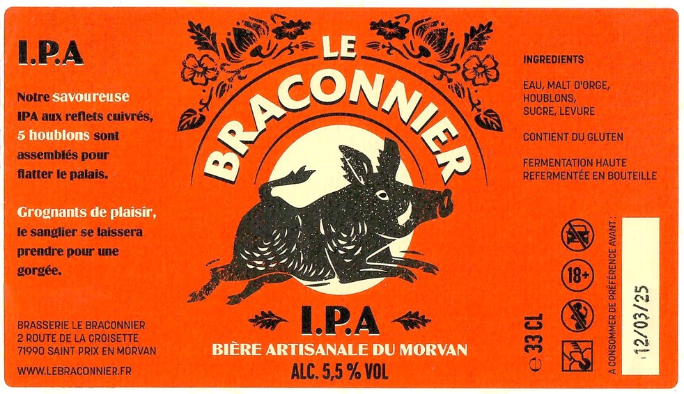 Etiquette BRASSERIE LE BRACONNIER 02