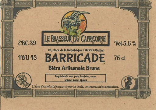Etiquette BRASSERIE LE BRASSEUR DU CAPRICORNE 05