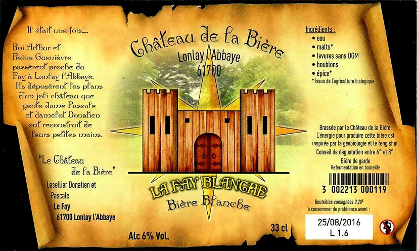 etiquette BRASSERIE LE CHATEAU DE LA BIERE 02