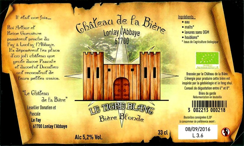 etiquette BRASSERIE LE CHATEAU DE LA BIERE 05