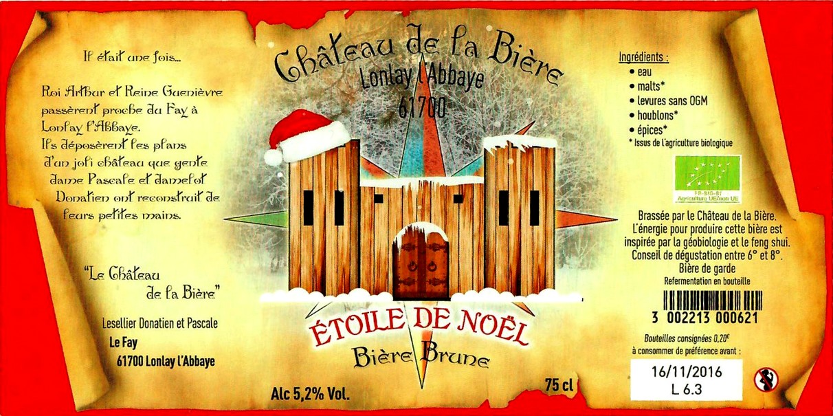 etiquette BRASSERIE LE CHATEAU DE LA BIERE 06