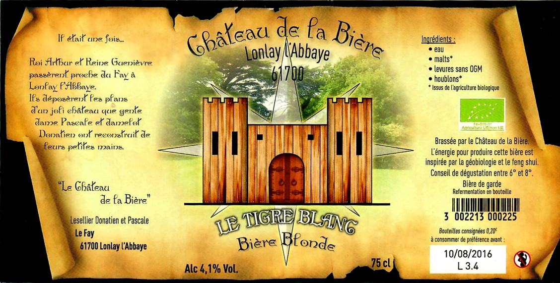 etiquette BRASSERIE LE CHATEAU DE LA BIERE 12