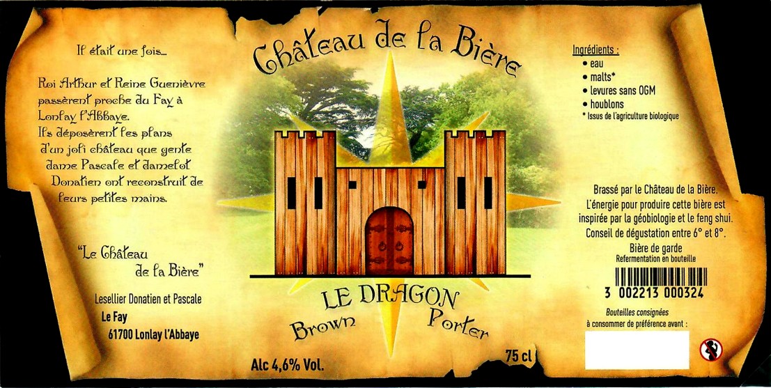 etiquette BRASSERIE LE CHATEAU DE LA BIERE 17