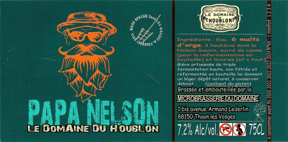 Etiquette BRASSERIE LE DOMAINE DU HOUBLON 08