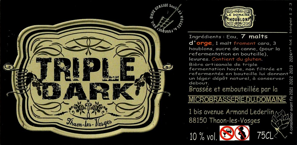 Etiquette BRASSERIE LE DOMAINE DU HOUBLON 30