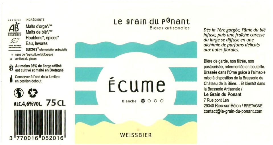 Etiquette BRASSERIE LE GRAIN DU PONANT 08