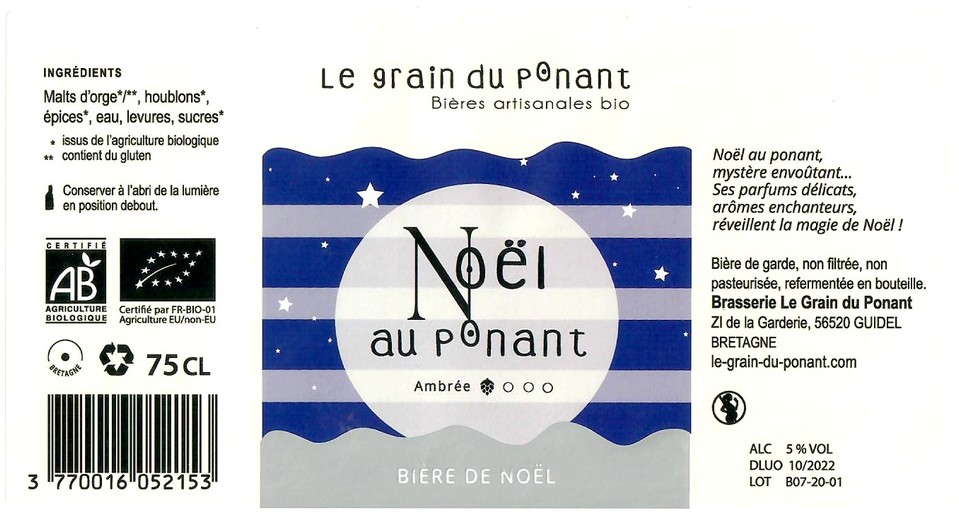 Etiquette BRASSERIE LE GRAIN DU PONANT 10