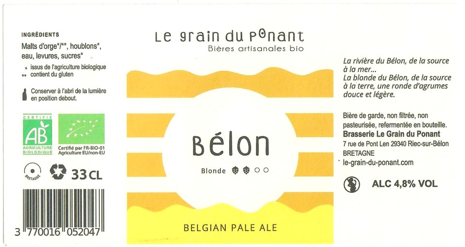 Etiquette BRASSERIE LE GRAIN DU PONANT 21