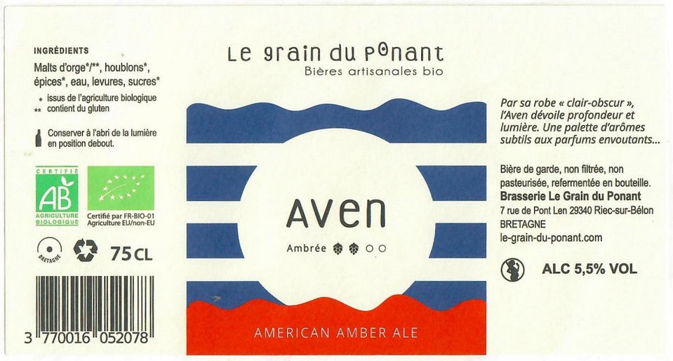 Etiquette BRASSERIE LE GRAIN DU PONANT 22