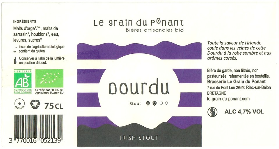 Etiquette BRASSERIE LE GRAIN DU PONANT 23