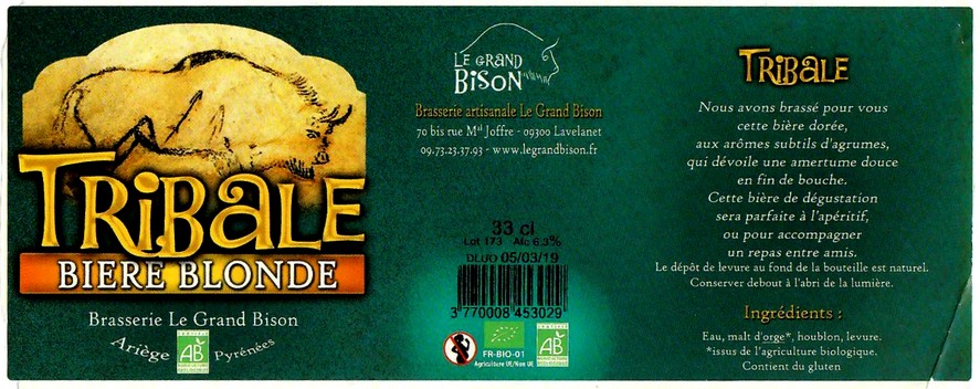 etiquette BRASSERIE LE GRAND BISON 10