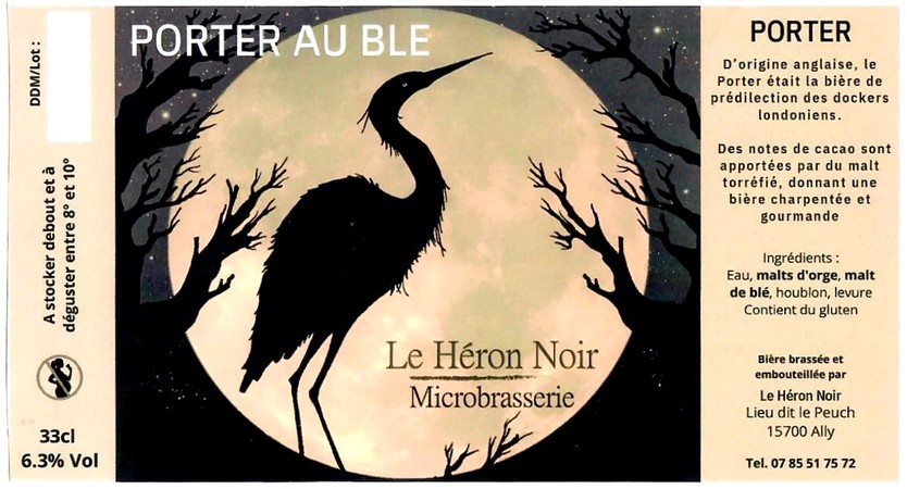 Etiquette BRASSERIE LE HERON NOIR 01