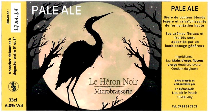 Etiquette BRASSERIE LE HERON NOIR 02
