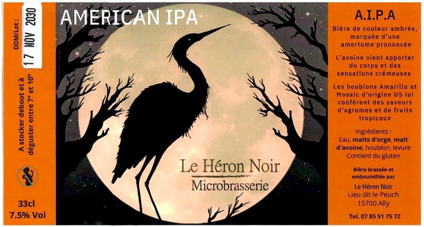 Etiquette BRASSERIE LE HERON NOIR 03