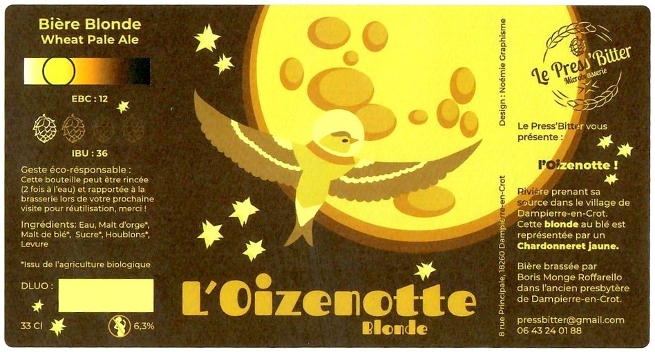 Etiquette BRASSERIE LE PRESS'BITTER 03