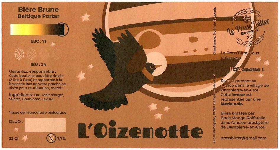 Etiquette BRASSERIE LE PRESS'BITTER 04