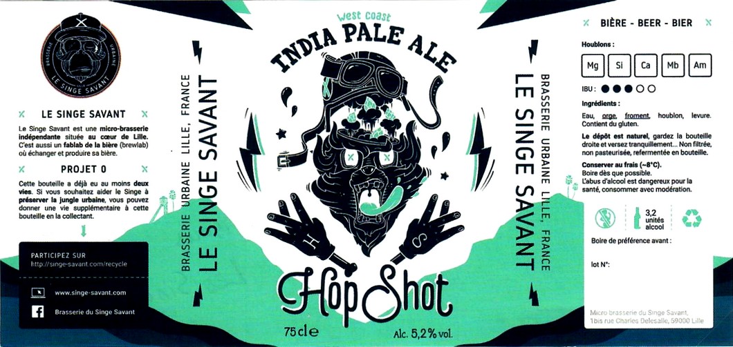 etiquette BRASSERIE LE SINGE SAVANT 01