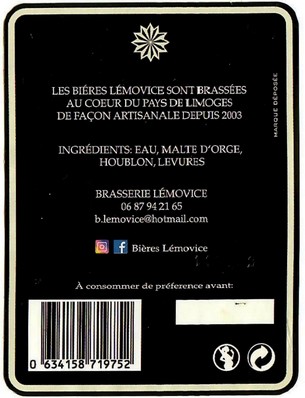 Etiquette BRASSERIE LEMOVICE 13B