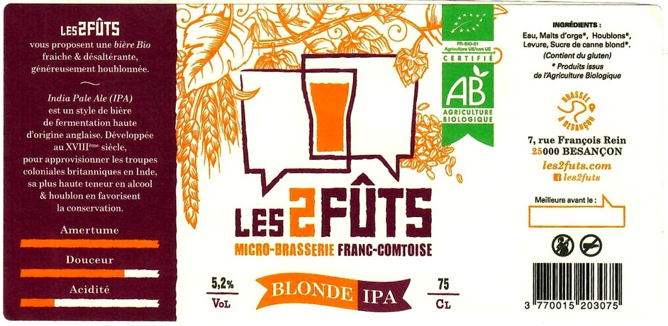etiquette BRASSERIE LES 2 FUTS 08