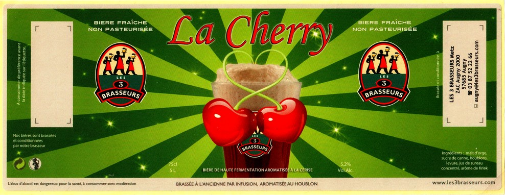 etiquette BRASSERIE LES 3 BRASSEURS AUGNY 01