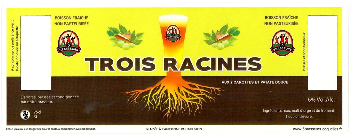 Etiquette BRASSERIE LES 3 BRASSEURS COQUELLES 03