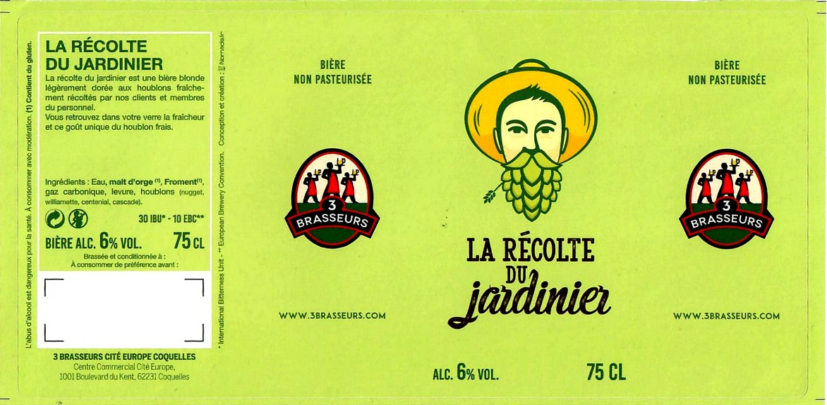 Etiquette BRASSERIE LES 3 BRASSEURS COQUELLES 05
