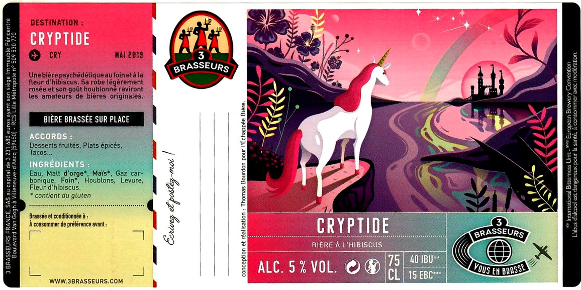 etiquette BRASSERIE LES 3 BRASSEURS LILLE 107