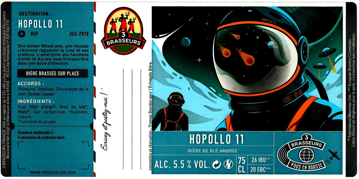 etiquette BRASSERIE LES 3 BRASSEURS LILLE 109