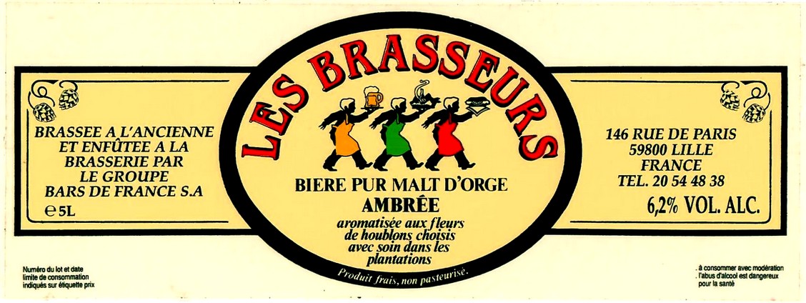 etiquette BRASSERIE LES 3 BRASSEURS LILLE 11