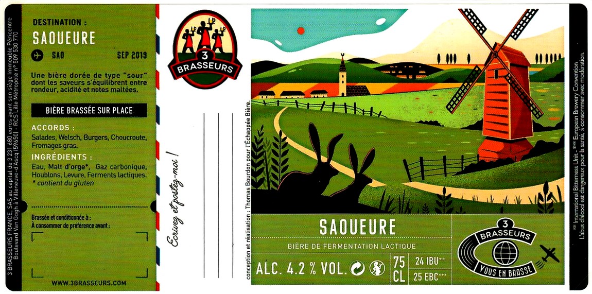 etiquette BRASSERIE LES 3 BRASSEURS LILLE 111