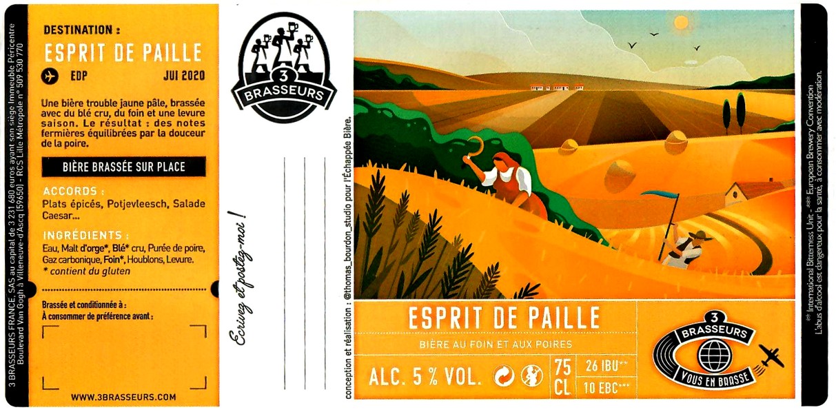 etiquette BRASSERIE LES 3 BRASSEURS LILLE 115