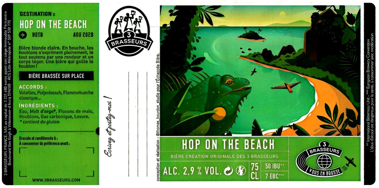 etiquette BRASSERIE LES 3 BRASSEURS LILLE 120