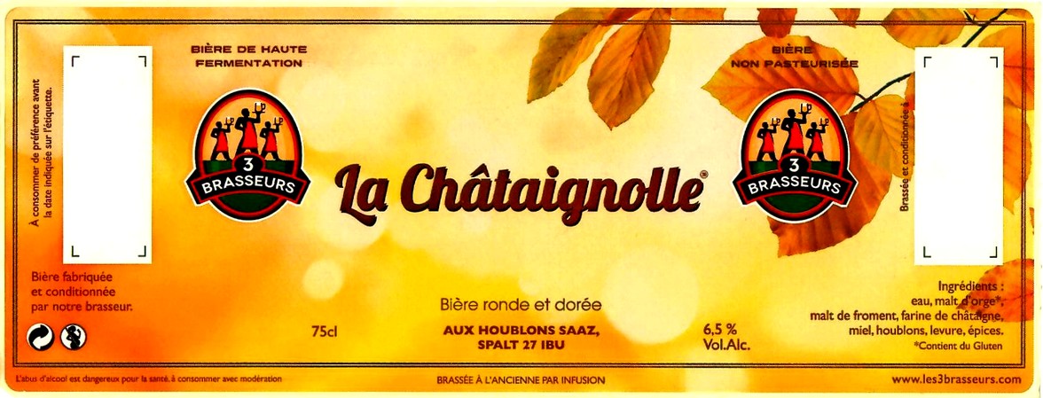 etiquette BRASSERIE LES 3 BRASSEURS LILLE 130