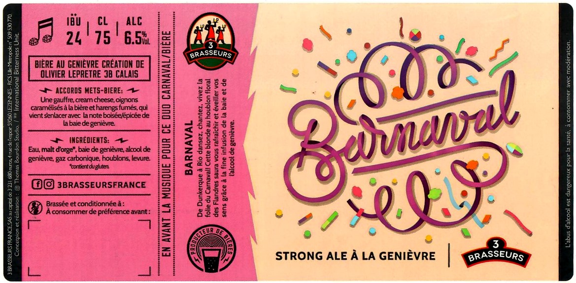 Etiquette BRASSERIE LES 3 BRASSEURS 135