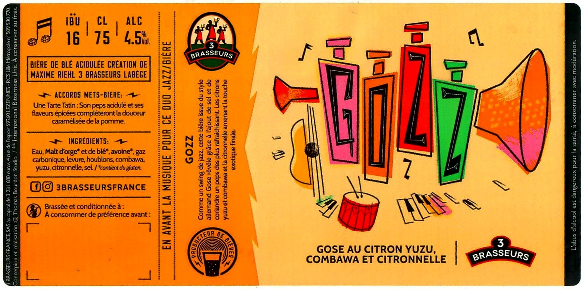 Etiquette BRASSERIE LES 3 BRASSEURS LILLE 137