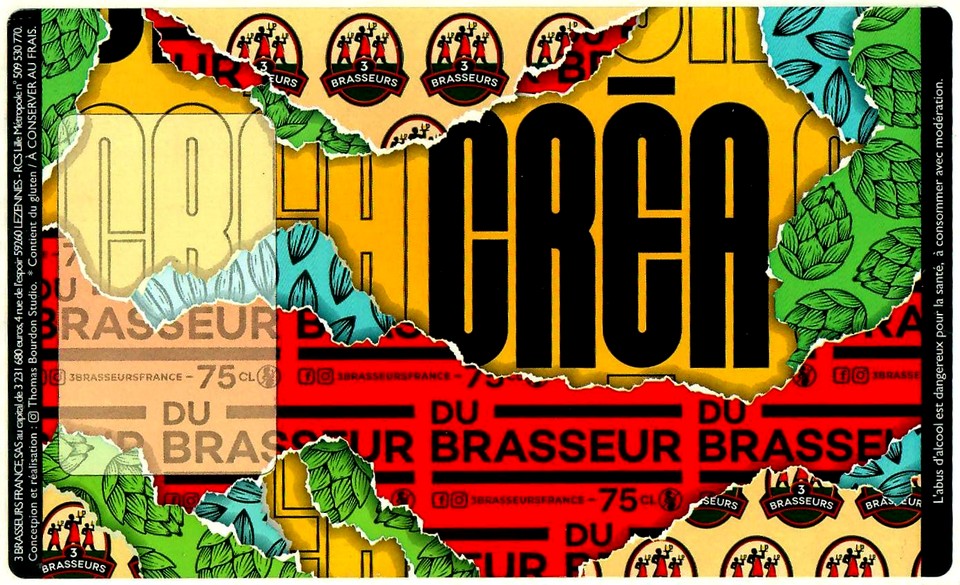 Etiquette BRASSERIE LES 3 BRASSEURS LILLE 138