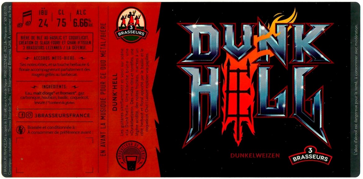 Etiquette BRASSERIE LES 3 BRASSEURS LILLE 141