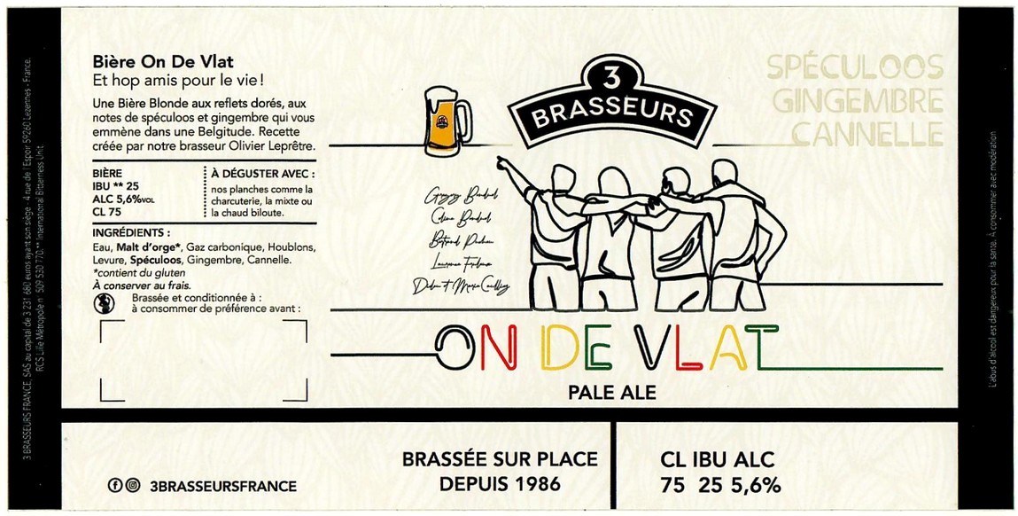 Etiquette BRASSERIE LES 3 BRASSEURS LILLE 151