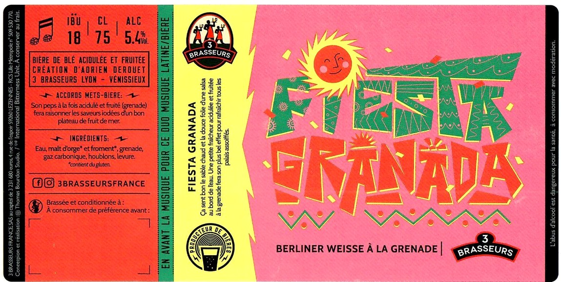 Etiquette BRASSERIE LES 3 BRASSEURS LILLE 152