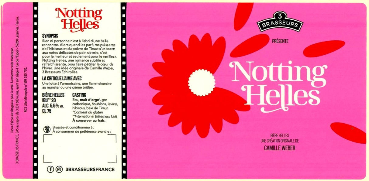 Etiquette BRASSERIE LES 3 BRASSEURS LILLE 164