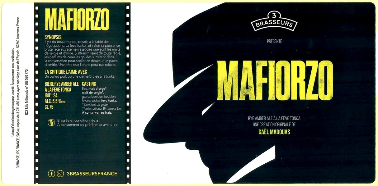 Etiquette BRASSERIE LES 3 BRASSEURS LILLE 167