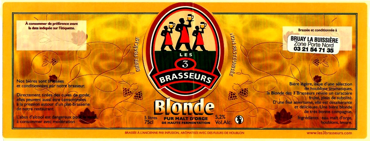 etiquette BRASSERIE LES 3 BRASSEURS LILLE 17