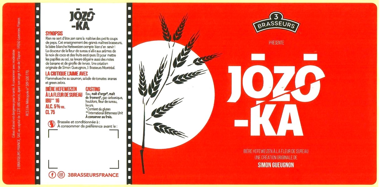 Etiquette BRASSERIE LES 3 BRASSEURS LILLE 170