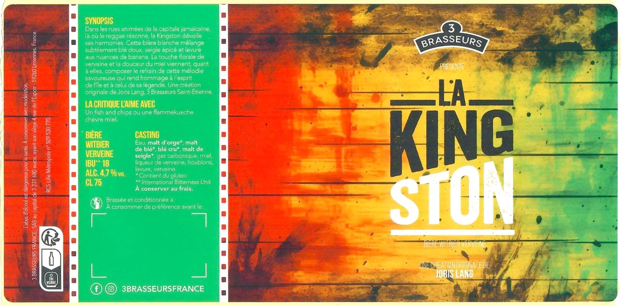 Etiquette BRASSERIE LES 3 BRASSEURS LILLE 181