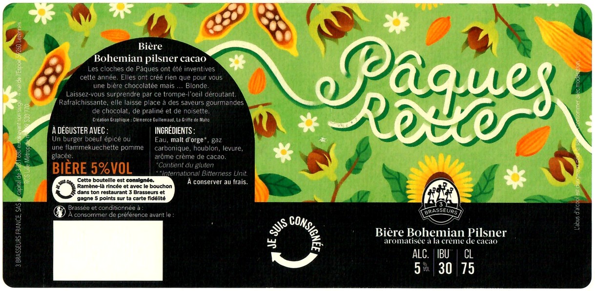 Etiquette BRASSERIE LES 3 BRASSEURS 200