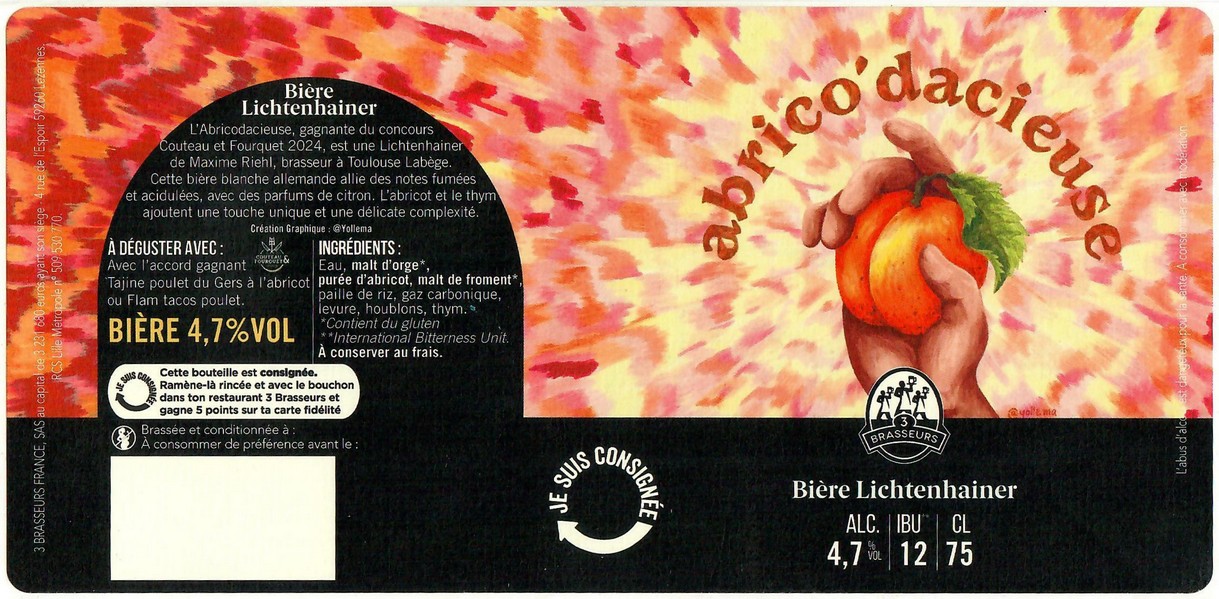 Etiquette BRASSERIE LES 3 BRASSEURS 201