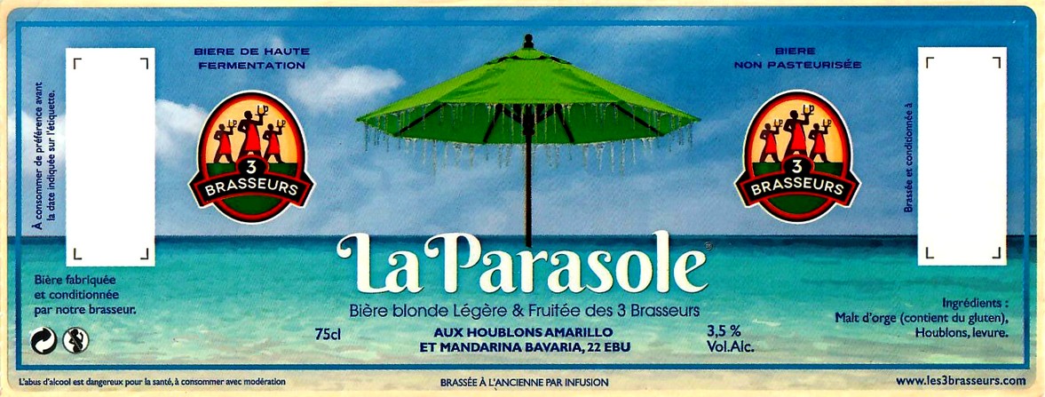 etiquette BRASSERIE LES 3 BRASSEURS LILLE 40